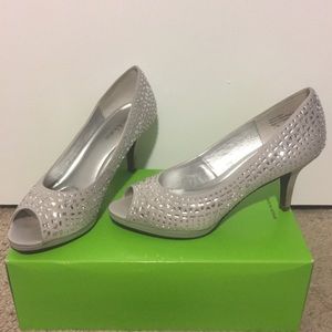 Size 7.5 silver heels